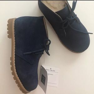 NWT Janie and Jack Classic navy blue suede boots size 8
